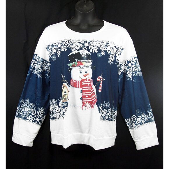 Unbranded Tops - NEW Christmas Snowman Top Long Sleeves Banded Bottom 6X-Measures To Be A 3X/ 4X